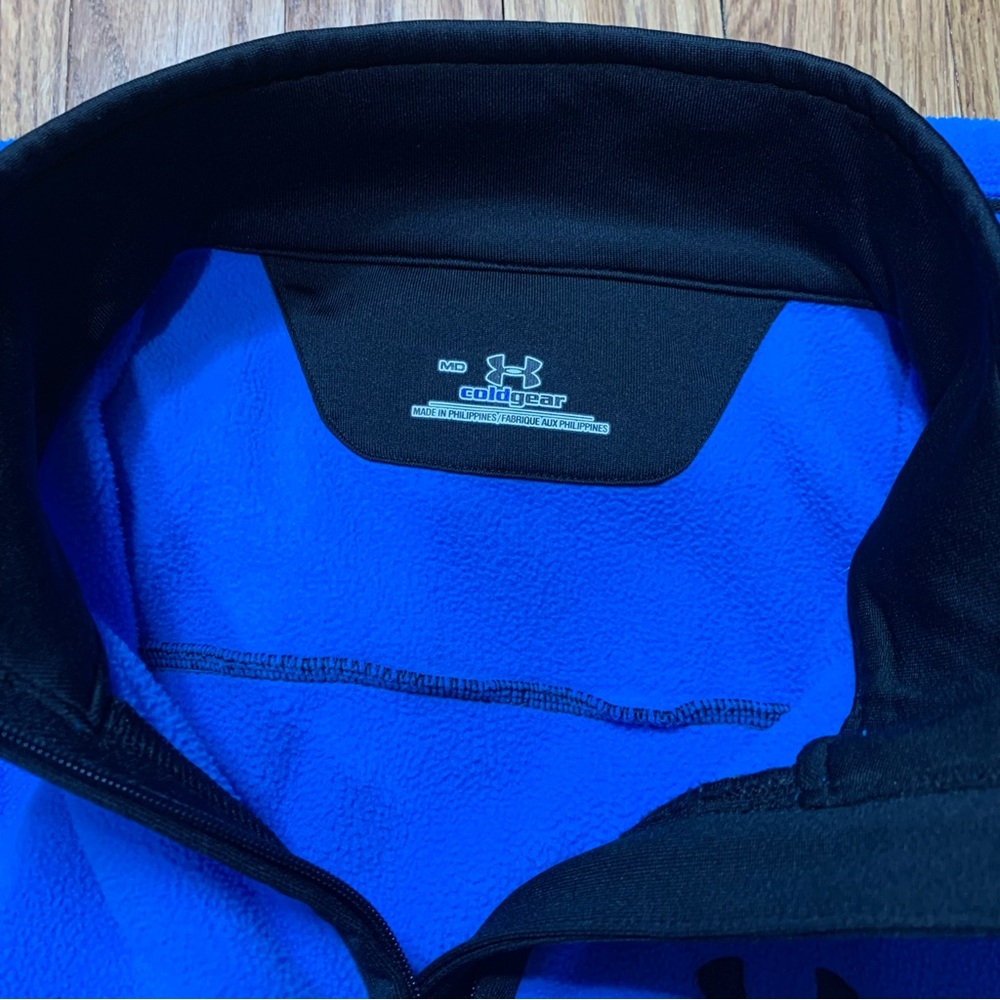 Under Armour Full-Zip Light Fleece Jacket - Cerulean Blue & Black Medium - Picture 8 of 12